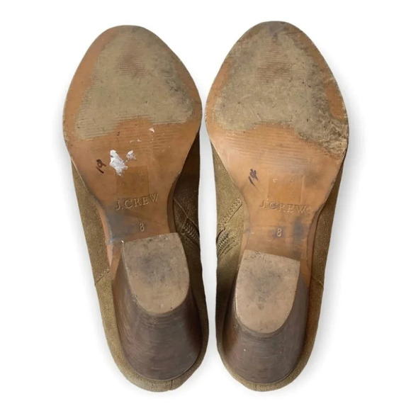 J. Crew Brown Suede Side Zip  Ankle Booties - Picture 8 of 13